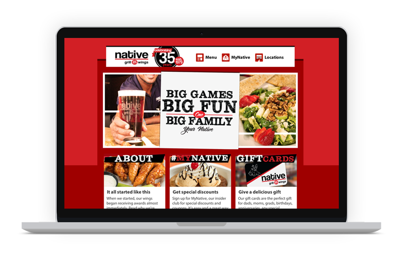 Native Grill and Wings website